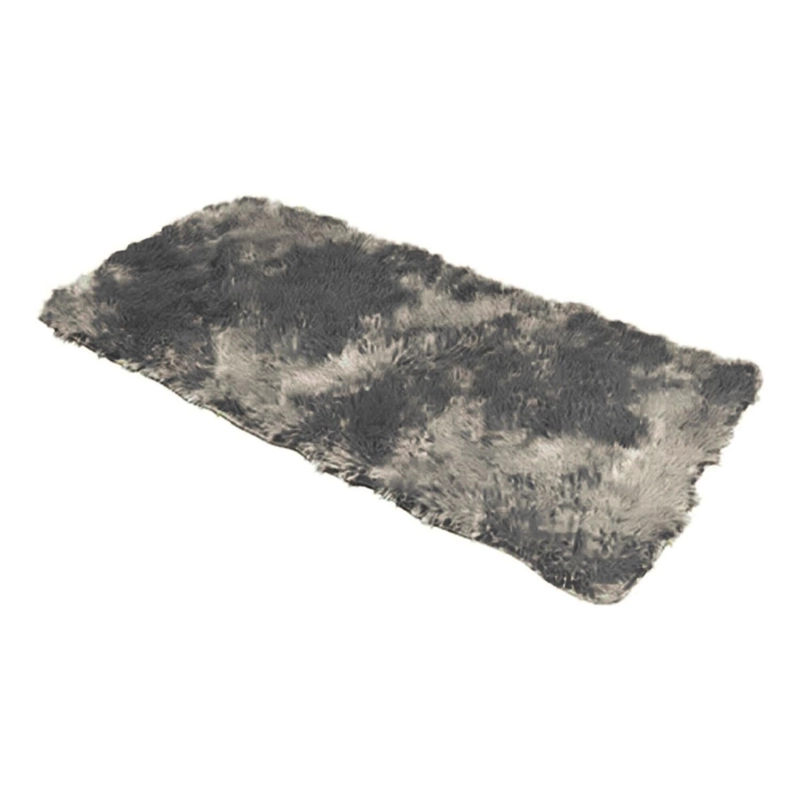 ALFOMBRA BAJADA CAMA PELUDA SUPER SUAVE 161X58 CM PLOMO OSCURO - 2