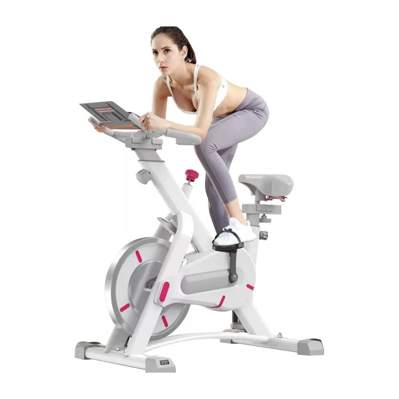 BICICLETA ESTATICA SPINNING PROFESIONAL 200 KG BLANCO - 3