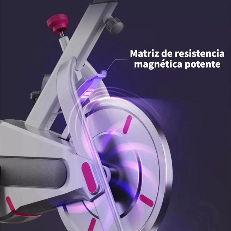BICICLETA ESTATICA SPINNING PROFESIONAL 200 KG BLANCO - 5