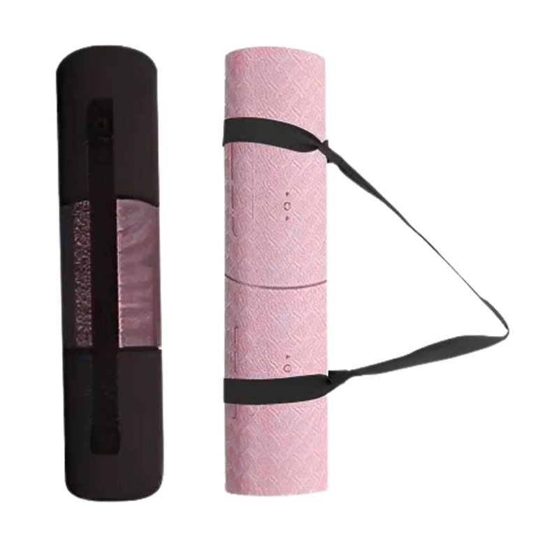 MAT ALFOMBRILLA YOGA PILATES EJERCICIO CORREA BOLSO 6 MM ROSA - 2