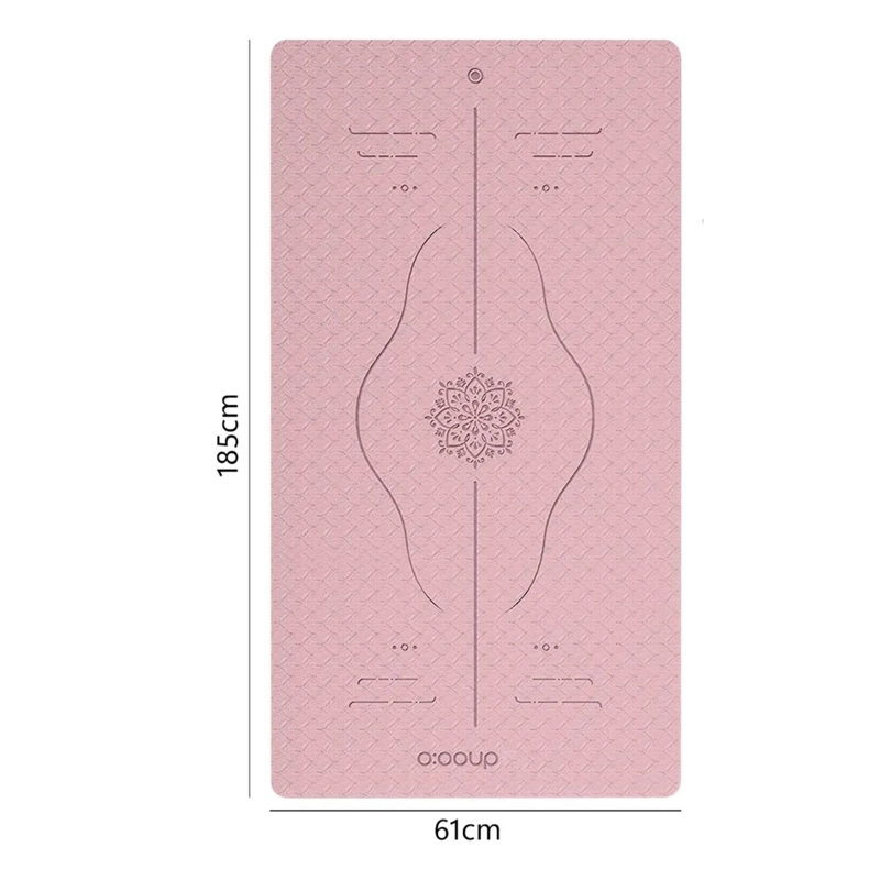 MAT ALFOMBRILLA YOGA PILATES EJERCICIO CORREA BOLSO 6 MM ROSA - 4
