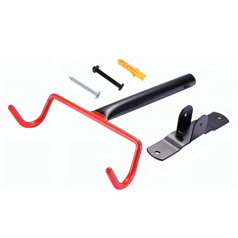 GANCHO BICICLETA SOPORTE PARED ACERO 20X4X28.5 CM ROJO - 2