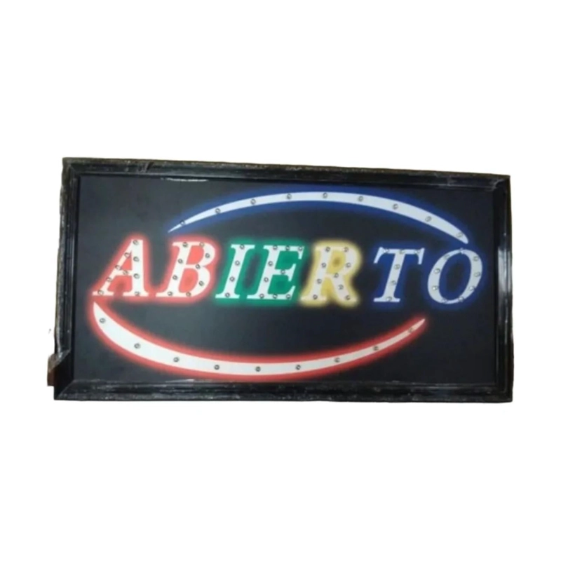 LETRERO LUZ LED ABIERTO MULTICOLOR - 1