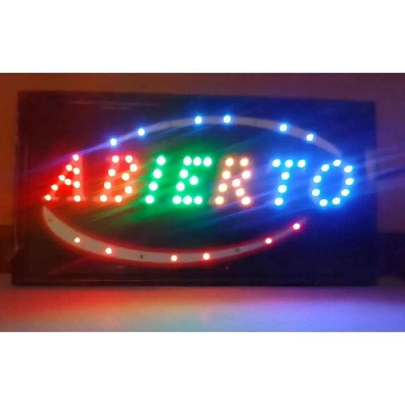 LETRERO LUZ LED ABIERTO MULTICOLOR - 2