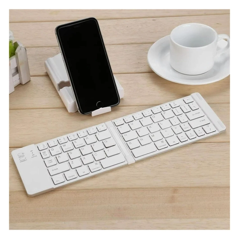 MINI TECLADO INALAMBRICO PLEGABLE PORTATIL BLANCO - 4