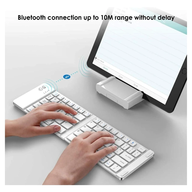 MINI TECLADO INALAMBRICO PLEGABLE PORTATIL BLANCO - 5