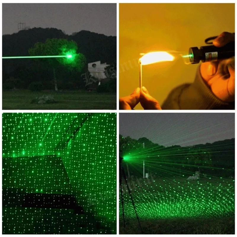 PUNTERO LASER METALICO LUZ VERDE 5000 WATT NEGRO - 6