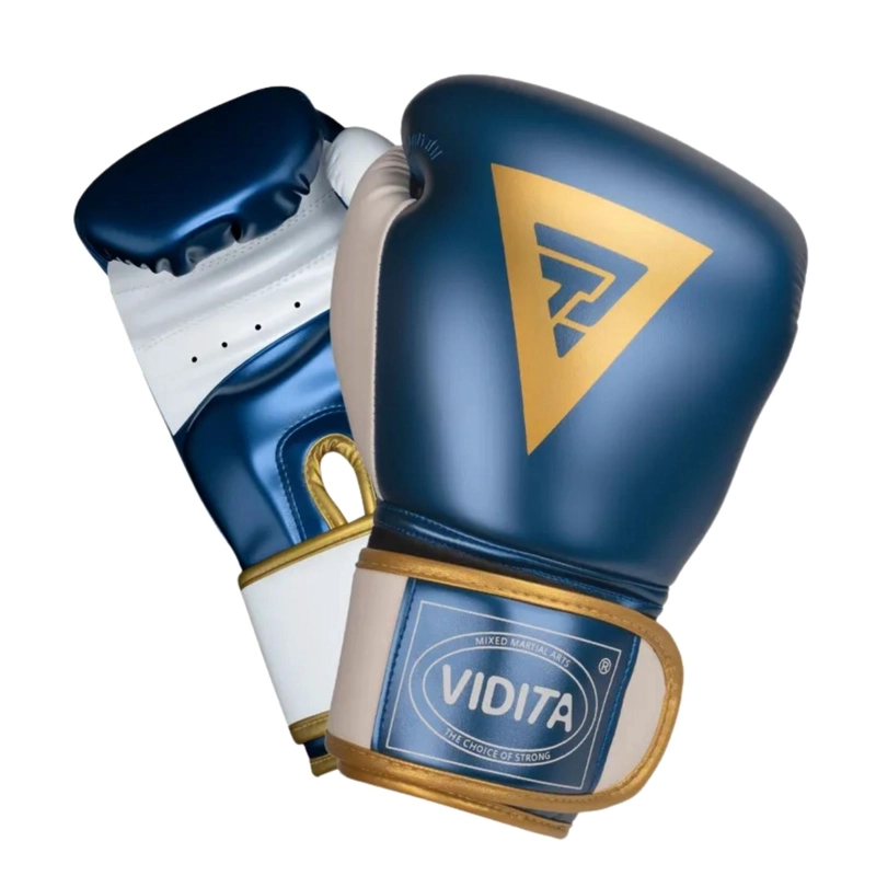 GUANTES BOXEO PROFESONAL VIDITA VELCRO 12 ONZAS AZUL - 1
