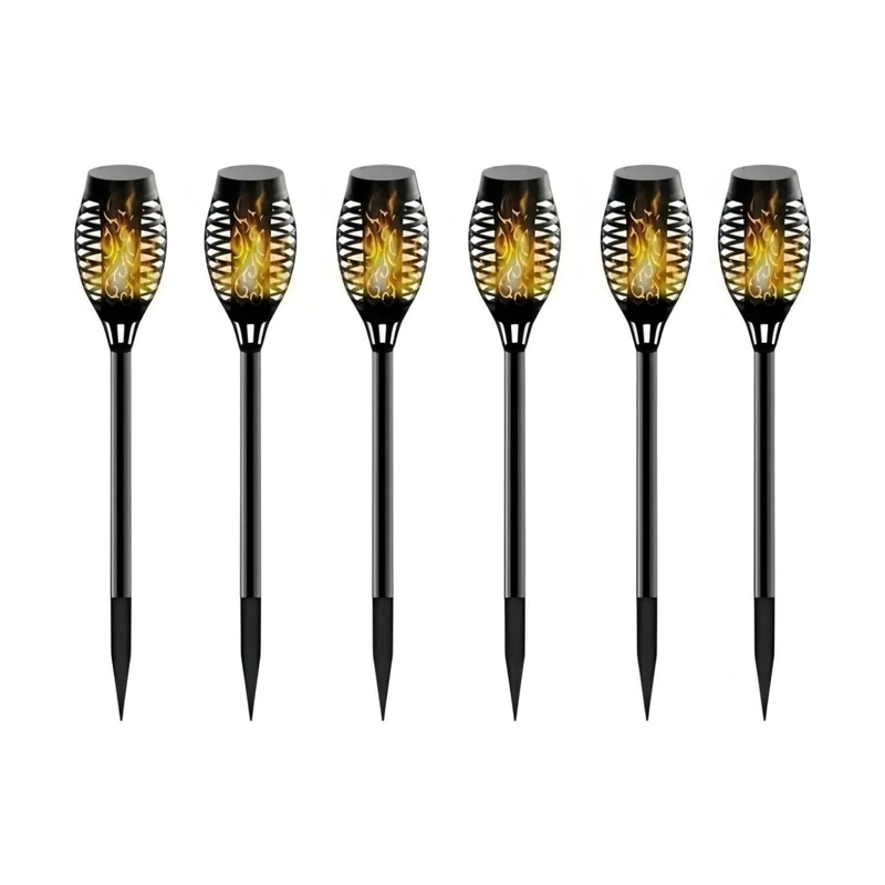 PACK 6 LAMPARAS SOLAR LED LUZ CALIDA ANTORCHAS 0.88 WATT - 2