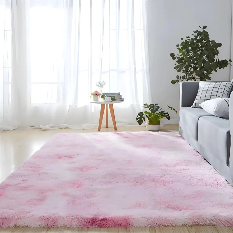 ALFOMBRA PELUDA SUPER SUAVE 195X230 CM ROSA - 3