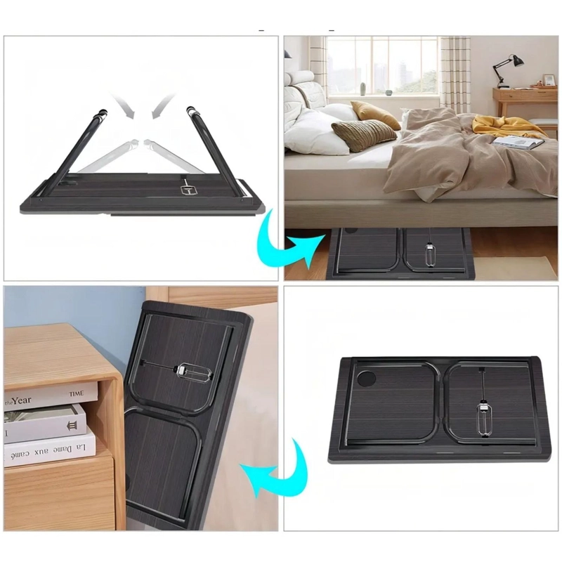 MESA CAMA PORTATIL PLEGABLE LAPTOP 55X32X25 CM NEGRO - 5