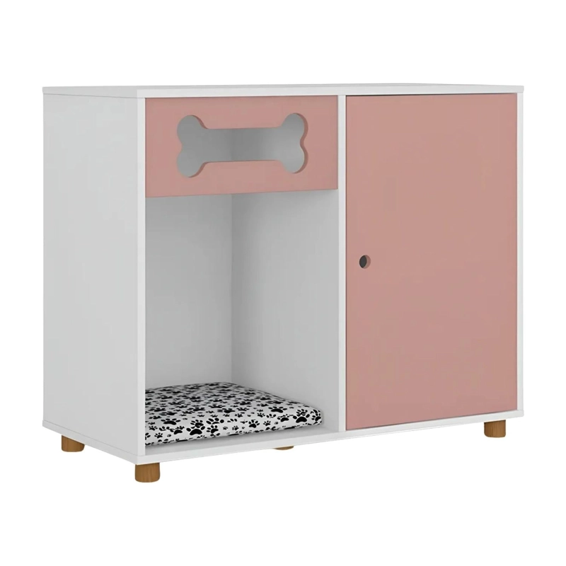 MUEBLE CAMA MASCOTA GATO PERRO 1 PUERTA 42X85X76 CM ROSA - 1