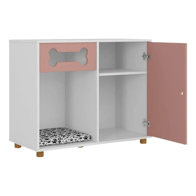 MUEBLE CAMA MASCOTA GATO PERRO 1 PUERTA 42X85X76 CM ROSA - 2