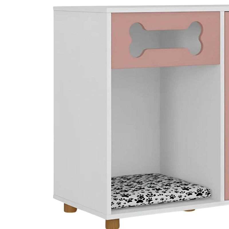 MUEBLE CAMA MASCOTA GATO PERRO 1 PUERTA 42X85X76 CM ROSA - 3