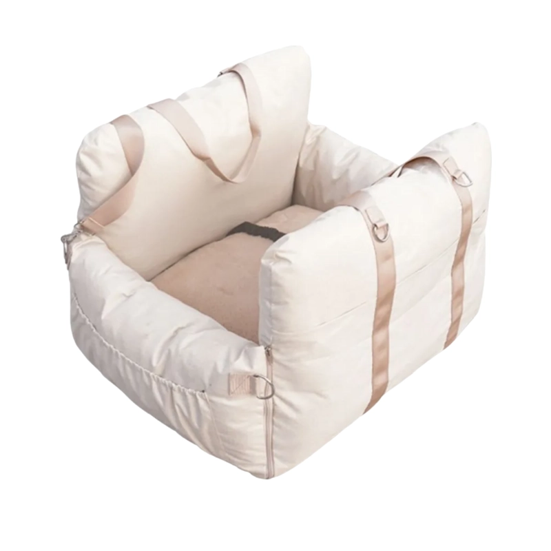 ASIENTO AUTO MASCOTA PREMIUM LAVABLE 60X50X43 CM BLANCO - 1