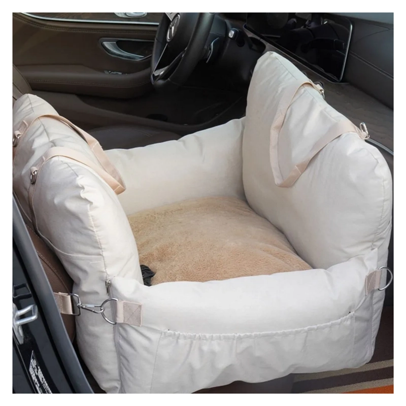 ASIENTO AUTO MASCOTA PREMIUM LAVABLE 60X50X43 CM BLANCO - 4