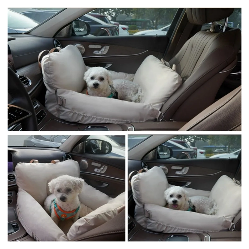 ASIENTO AUTO MASCOTA PREMIUM LAVABLE 60X50X43 CM BLANCO - 5