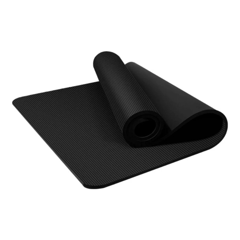 MAT ALFOMBRILLA YOGA PILATES EJERCICIO CORREA BOLSO 15 MM NEGRO - 1