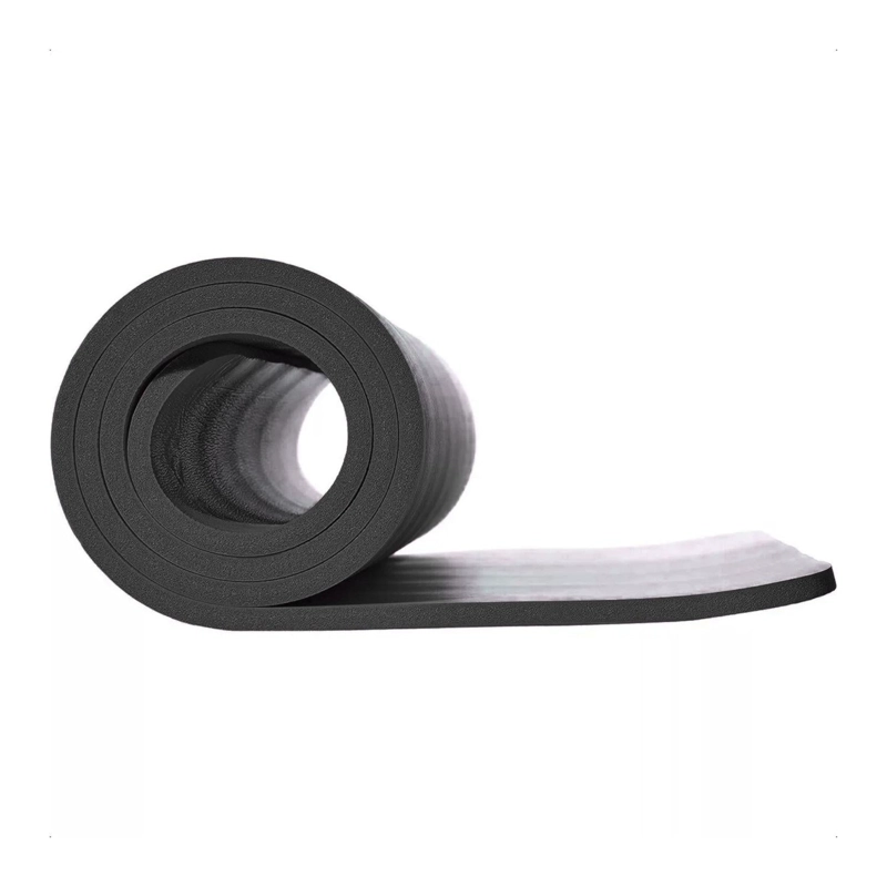 MAT ALFOMBRILLA YOGA PILATES EJERCICIO CORREA BOLSO 15 MM NEGRO - 3