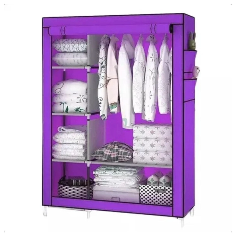 CLOSET ROPERO ORGANIZADOR ARMABLE 105X45X175 CM MORADO - 1