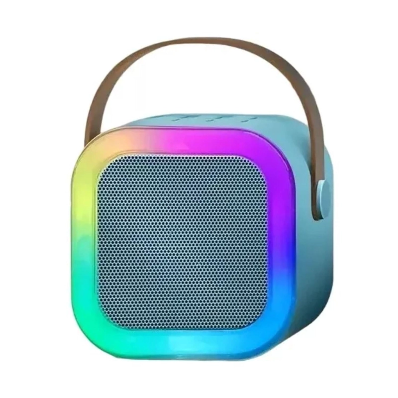 MINI PARLANTE KARAOKE MICROFONO PORTATIL RECARGABLE 6 WATT AZUL - 2