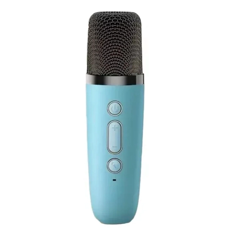 MINI PARLANTE KARAOKE MICROFONO PORTATIL RECARGABLE 6 WATT AZUL - 3