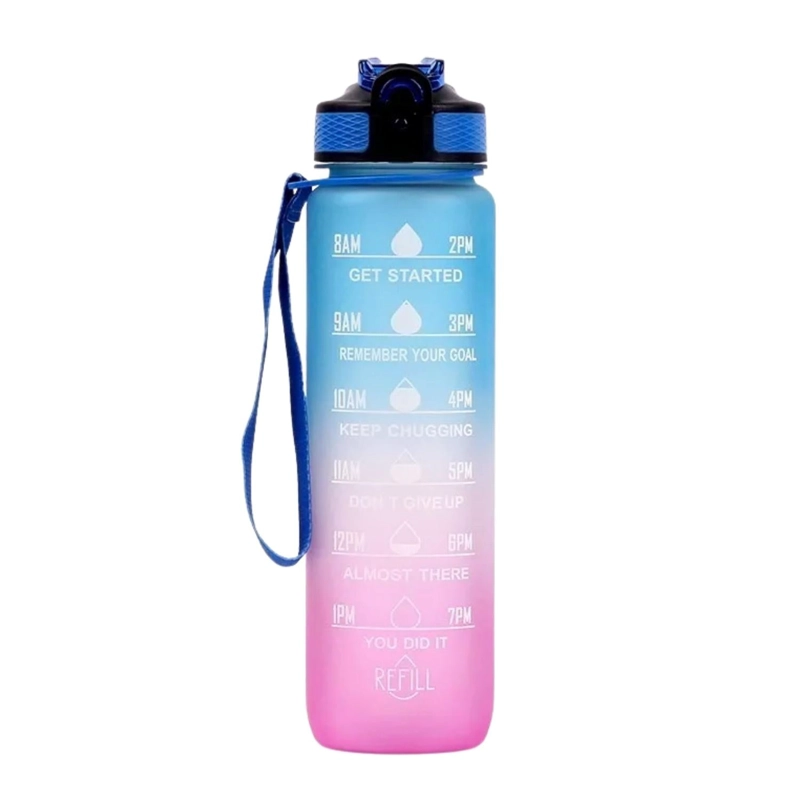 BOTELLA AGUA PORTATIL RECORDATORIO ESCALA TIEMPO 1 LT AZUL - 1