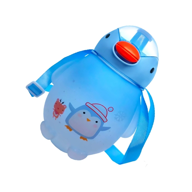 BOTELLA PINGUINO KAWAII STICKERS CORREA 1500 ML AZUL - 2