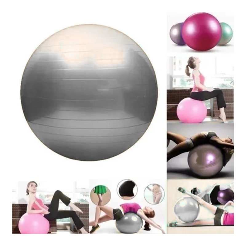 PELOTA YOGA DEPORTES PILATES 65 CM GRIS - 4
