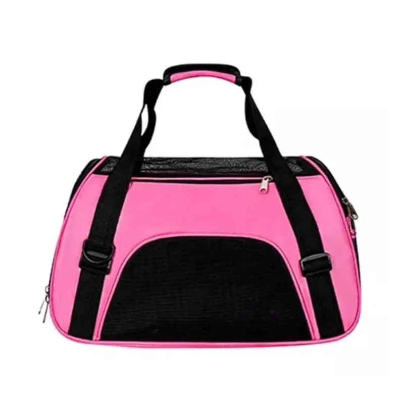 BOLSO TRANSPORTADOR RESPIRABLE MASCOTAS ROSA 47X23X30 CM - 4