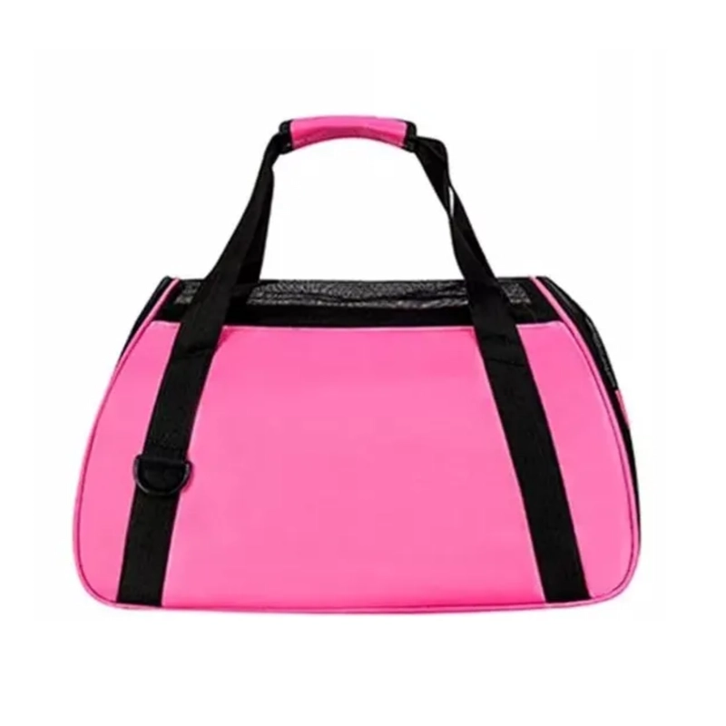 BOLSO TRANSPORTADOR RESPIRABLE MASCOTAS ROSA 47X23X30 CM - 5