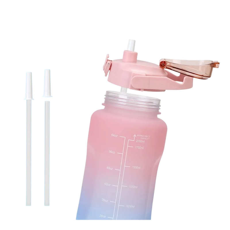 PACK 2 BOTELLAS AGUA MOTIVACIONAL OSOS 2 LT 900 ML ROSA/CELESTE - 2