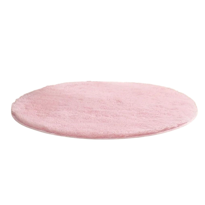 ALFOMBRA PELUDA SUPER SUAVE REDONDA 1 MTS ROSA - 1