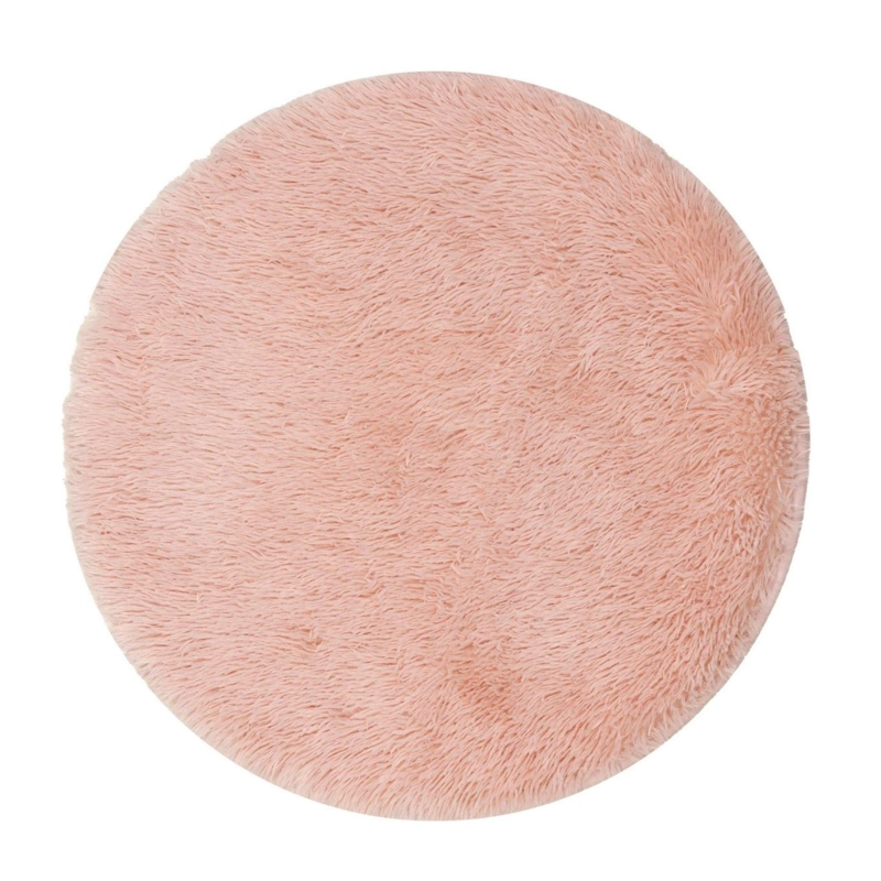 ALFOMBRA PELUDA SUPER SUAVE REDONDA 1 MTS ROSA - 2