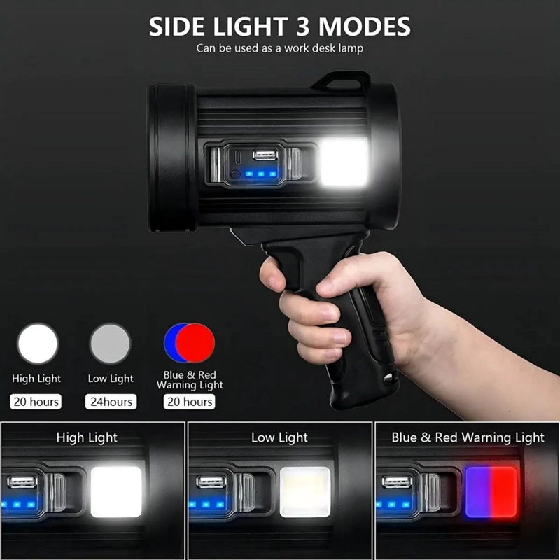 LINTERNA MANO LED PORTATIL 9600 LM - 4