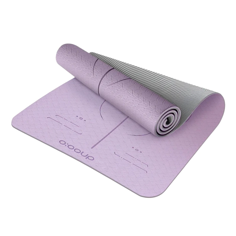 MAT ALFOMBRILLA YOGA PILATES EJERCICIO CORREA BOLSO 6 MM MORADO - 1