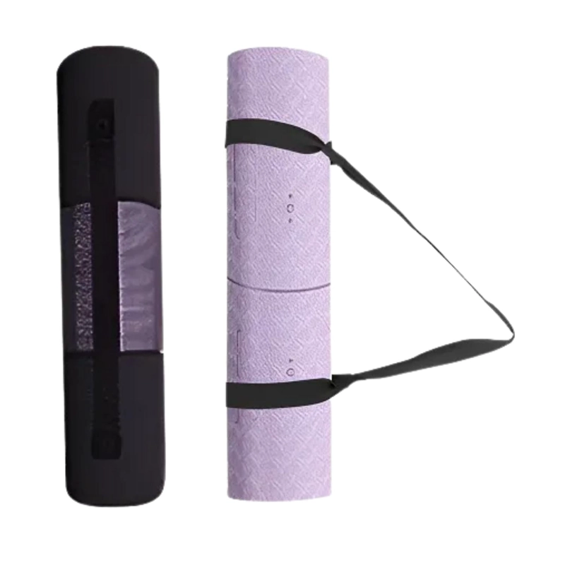 MAT ALFOMBRILLA YOGA PILATES EJERCICIO CORREA BOLSO 6 MM MORADO - 2