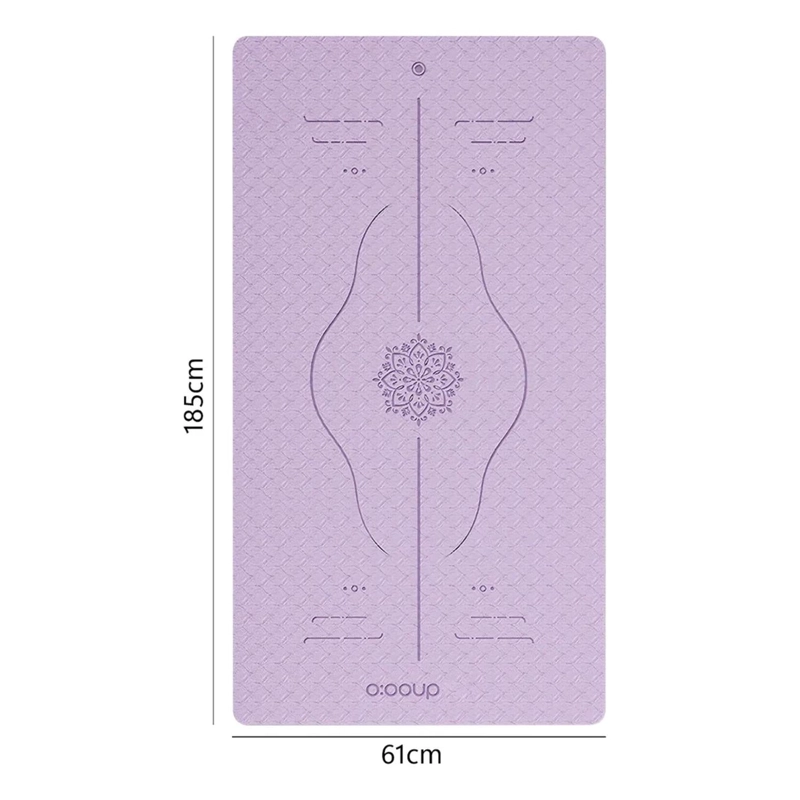 MAT ALFOMBRILLA YOGA PILATES EJERCICIO CORREA BOLSO 6 MM MORADO - 4