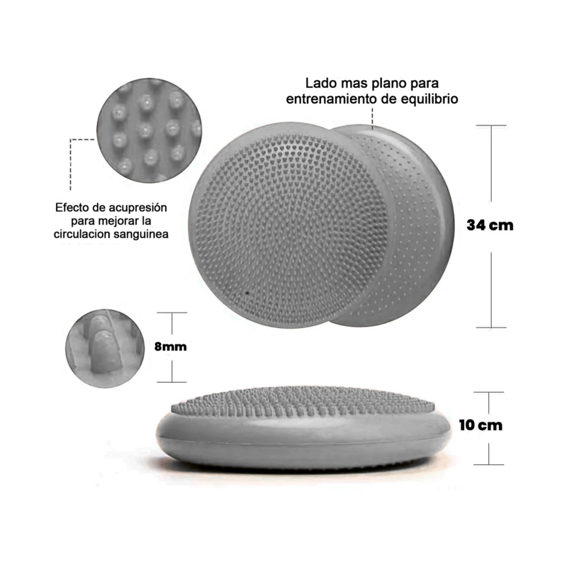 COJIN SENSORIAL PROPIOCEPTIVO BALON YOGA PILATES GRIS - 2