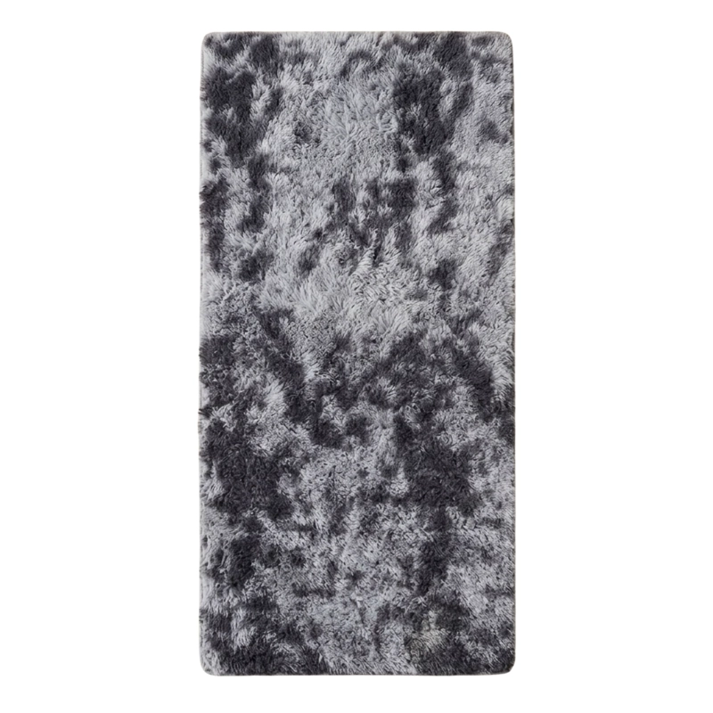 ALFOMBRA BAJADA CAMA PELUDA SUPER SUAVE PLOMO OSCURO - 2