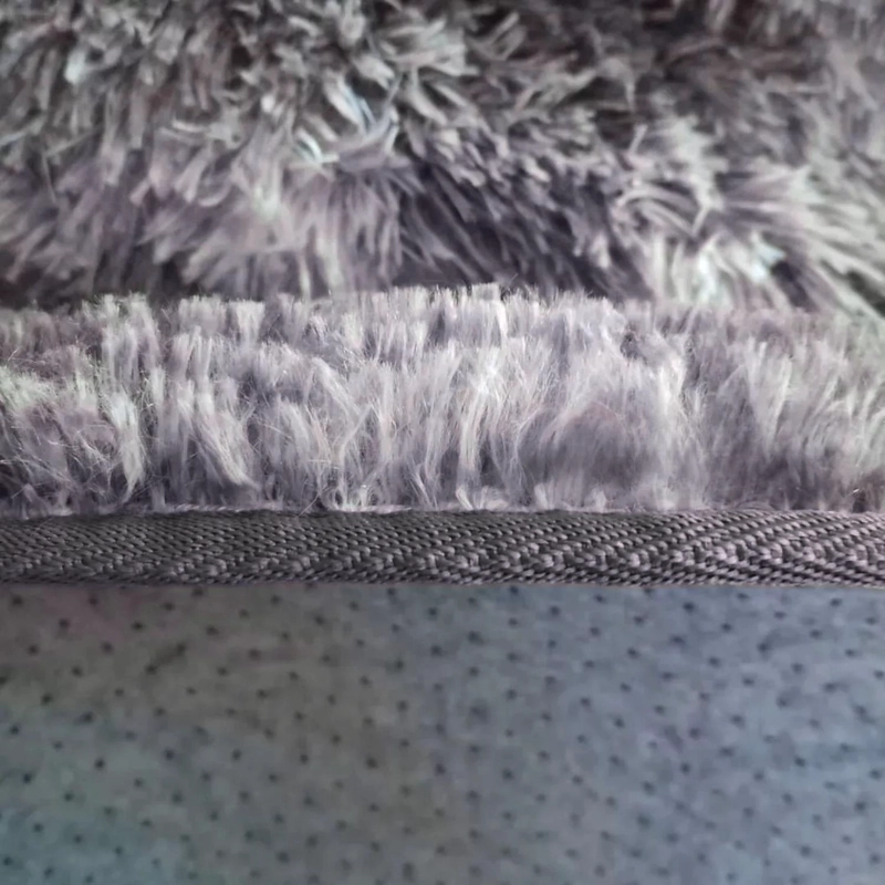 ALFOMBRA BAJADA CAMA PELUDA SUPER SUAVE PLOMO OSCURO - 4
