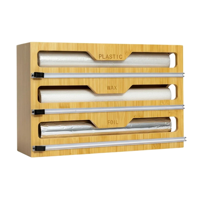 ORGANIZADOR 3 EN 1 COCINA BOLSAS ZIPLOCK PAPEL 21X33 CM BAMBU - 1