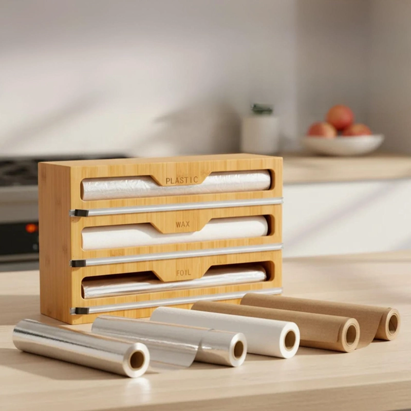 ORGANIZADOR 3 EN 1 COCINA BOLSAS ZIPLOCK PAPEL 21X33 CM BAMBU - 4