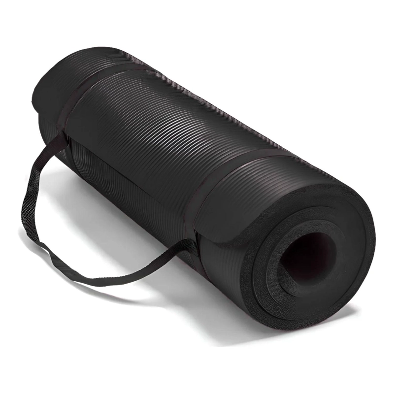 MAT ALFOMBRILLA YOGA PILATES EJERCICIO 10 MM NEGRO - 3