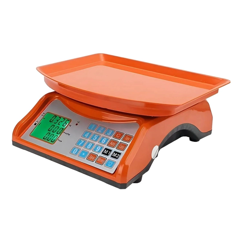 BASCULA PESA BALANZA DIGITAL RECARGABLE 40KG NARANJA - 1
