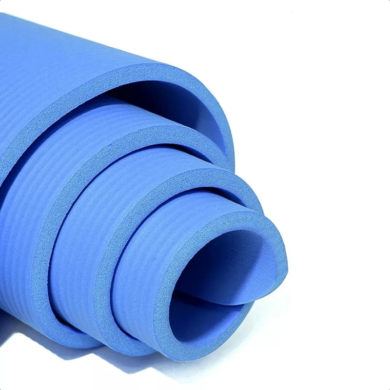 MAT ALFOMBRILLA YOGA PILATES EJERCICIO CORREA BOLSO 15 MM AZUL - 2