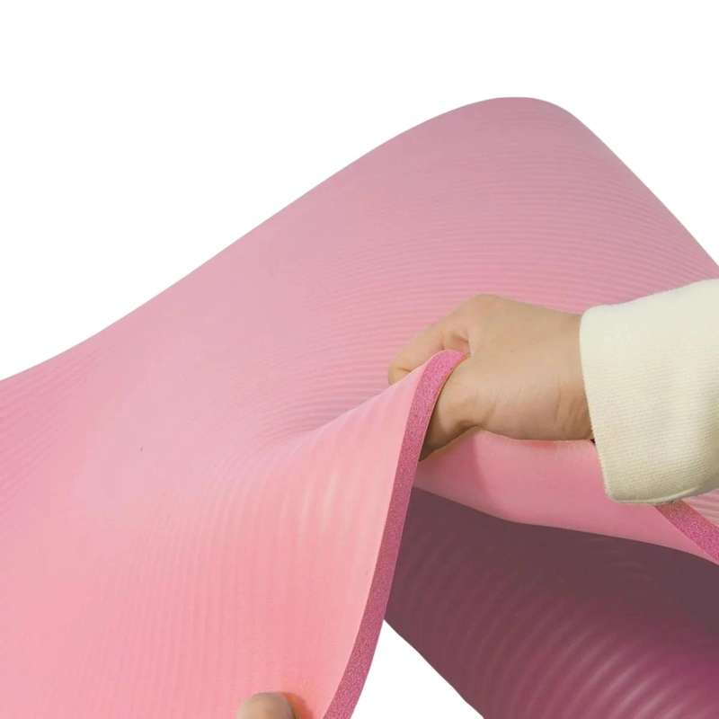 MAT ALFOMBRILLA YOGA PILATES EJERCICIO CORREA BOLSO 15 MM ROSA - 4