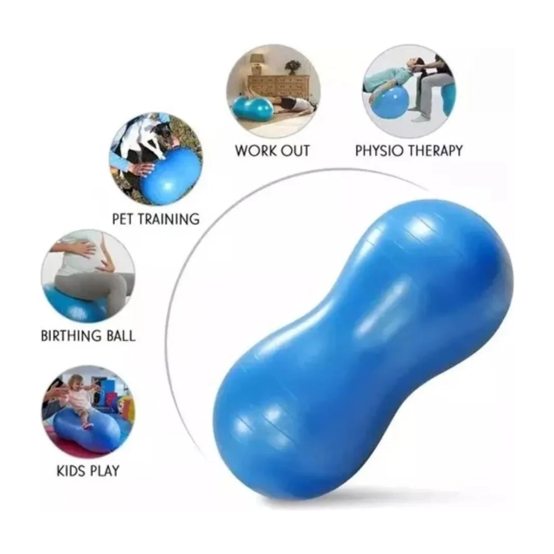 PELOTA OVALADO YOGA DEPORTES PILATES 90X45 CM AZUL - 3