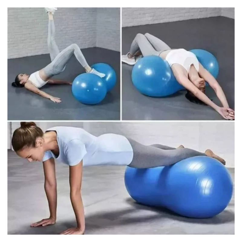 PELOTA OVALADO YOGA DEPORTES PILATES 90X45 CM AZUL - 4