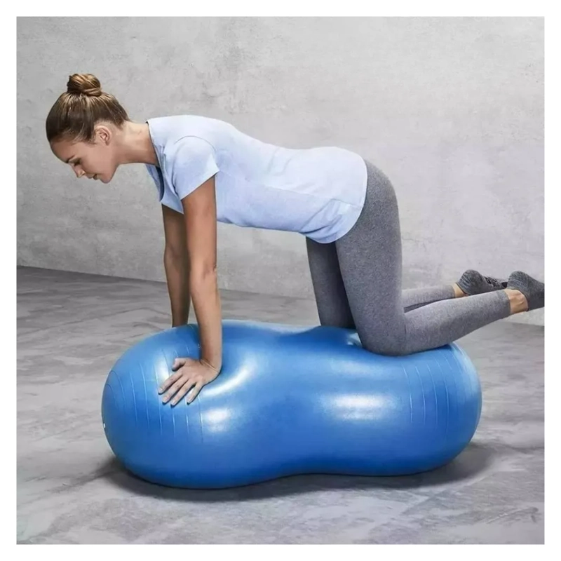 PELOTA OVALADO YOGA DEPORTES PILATES 90X45 CM AZUL - 5
